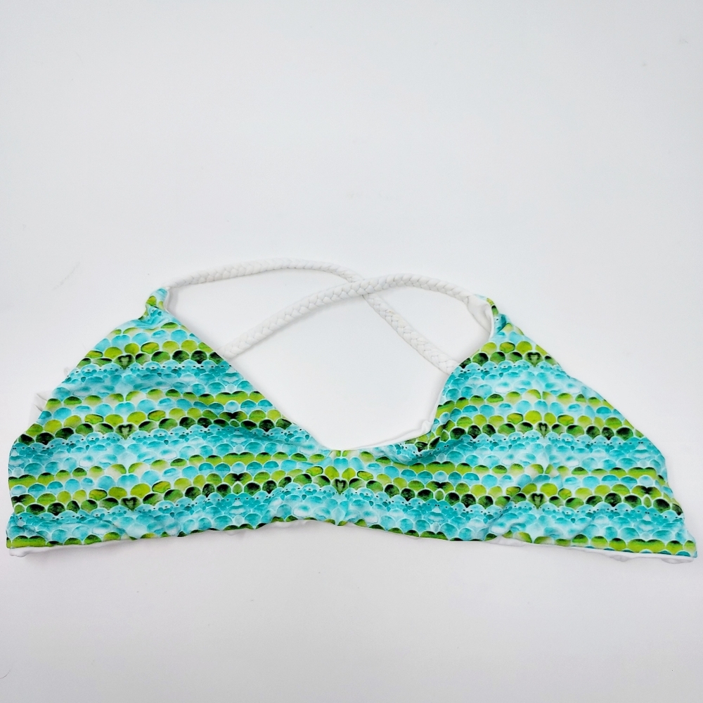 San Lorenzo Mermaid Blue & Green Scales Bikini Top Size XS